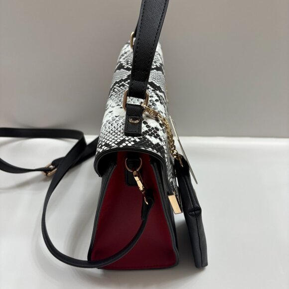 Dune London- Black/White Animal Print & Red Satchel & Wallet- Designer - NWT - Picture 6 of 10